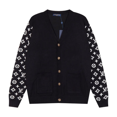 250923 New high-quality patchwork piping knitted cardigan