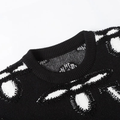 250923 new high-quality jacquard full-printed large icon pullover sweater