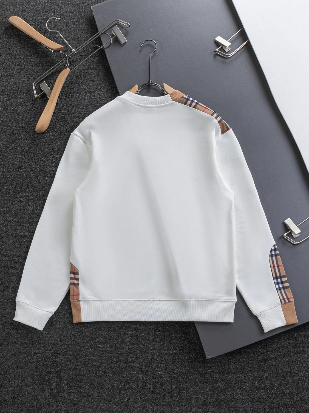 250908 New high-quality patchwork checkered sweatshirt