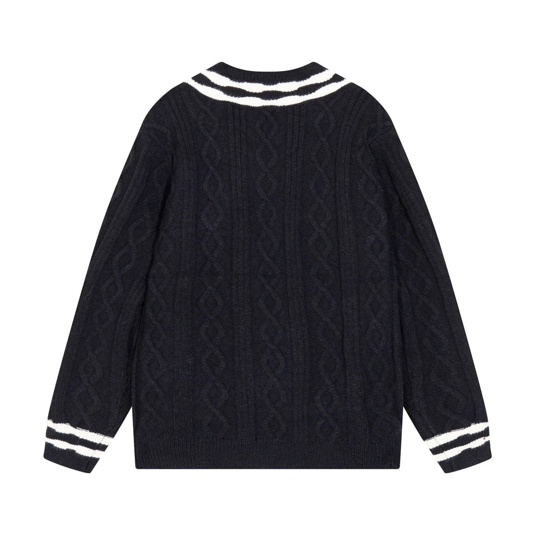 0818 New autumn and winter color matching sweater