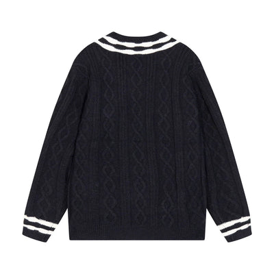 0818 New autumn and winter color matching sweater
