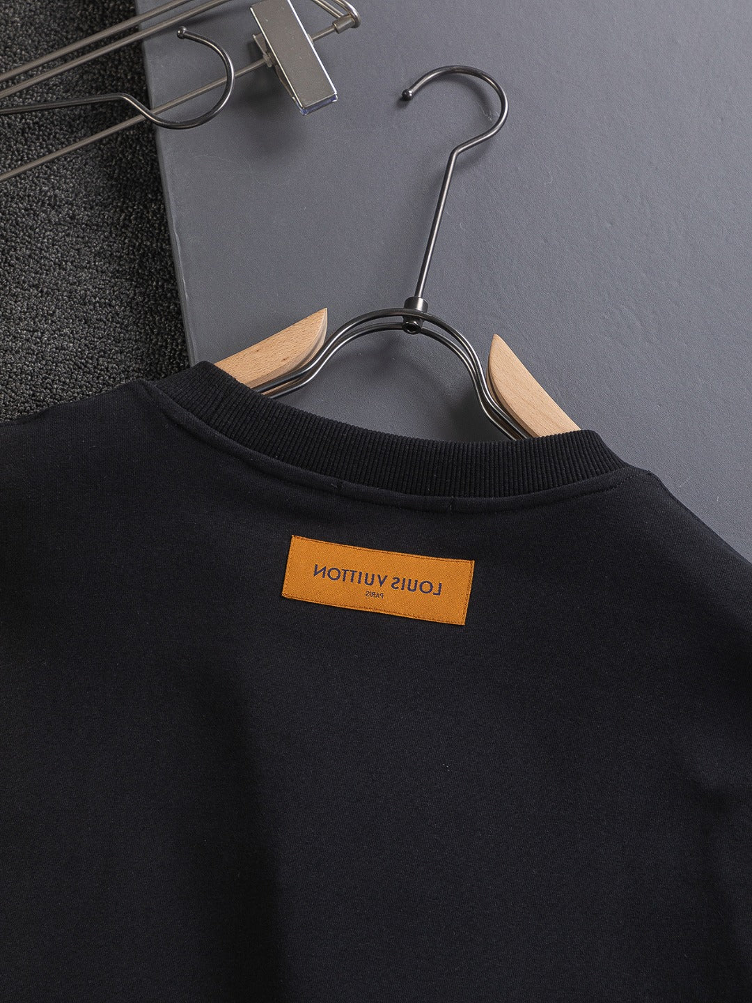 250908 New high-quality heavy industry letter embroidery patchwork round-neck sweatshirt