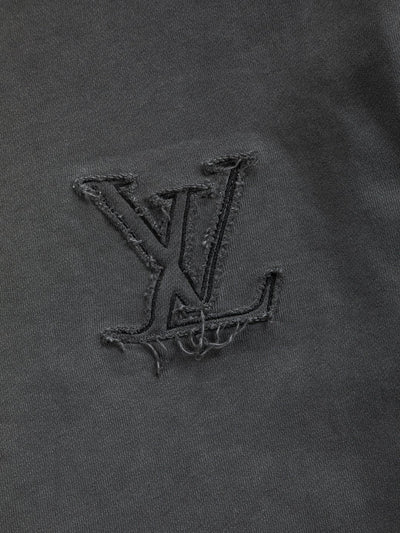 250908 New high-quality cut letter patch round-neck sweatshirt