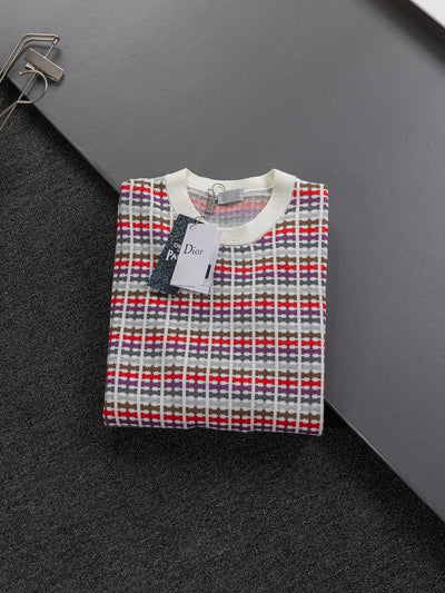 250908 New high-quality jacquard full-printed letter round-neck knit