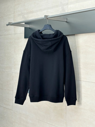 250819 New high-quality leather embroidered hooded sweatshirt