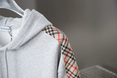 250923 New high-quality checkered ribbon embroidered hooded sweatshirt