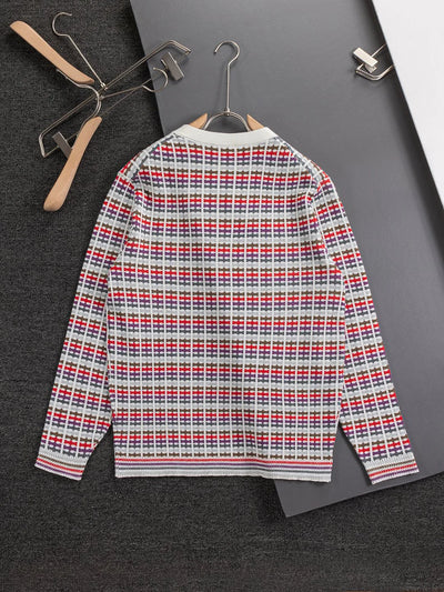 250908 New high-quality jacquard full-printed letter round-neck knit