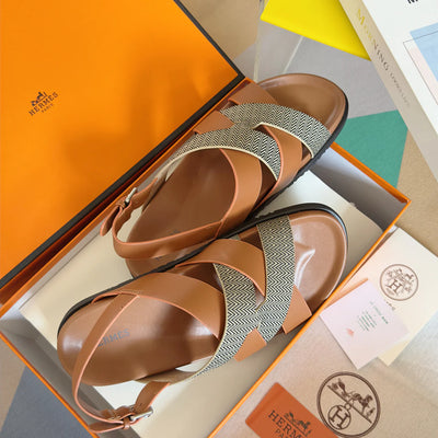 250501 New top-of-the-line simple cross-woven strap slippers