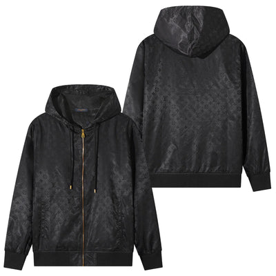250923 new high-quality letter jacquard full-printed hooded jacket