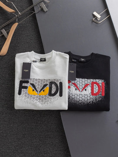 250908 New high-quality three-dimensional red letter eye sweatshirt