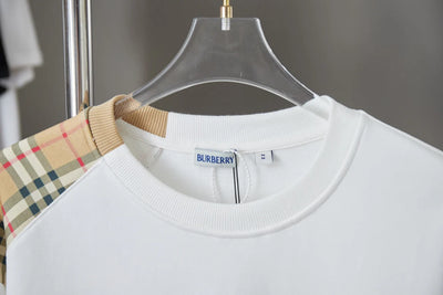 250923 new high-quality checkered patchwork embroidered round-neck sweatshirt