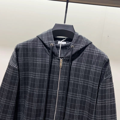 250923 A new high-quality full-print custom checkered casual hoodie