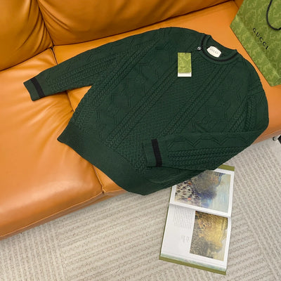 250825 New high-quality jacquard wool knitted sweater