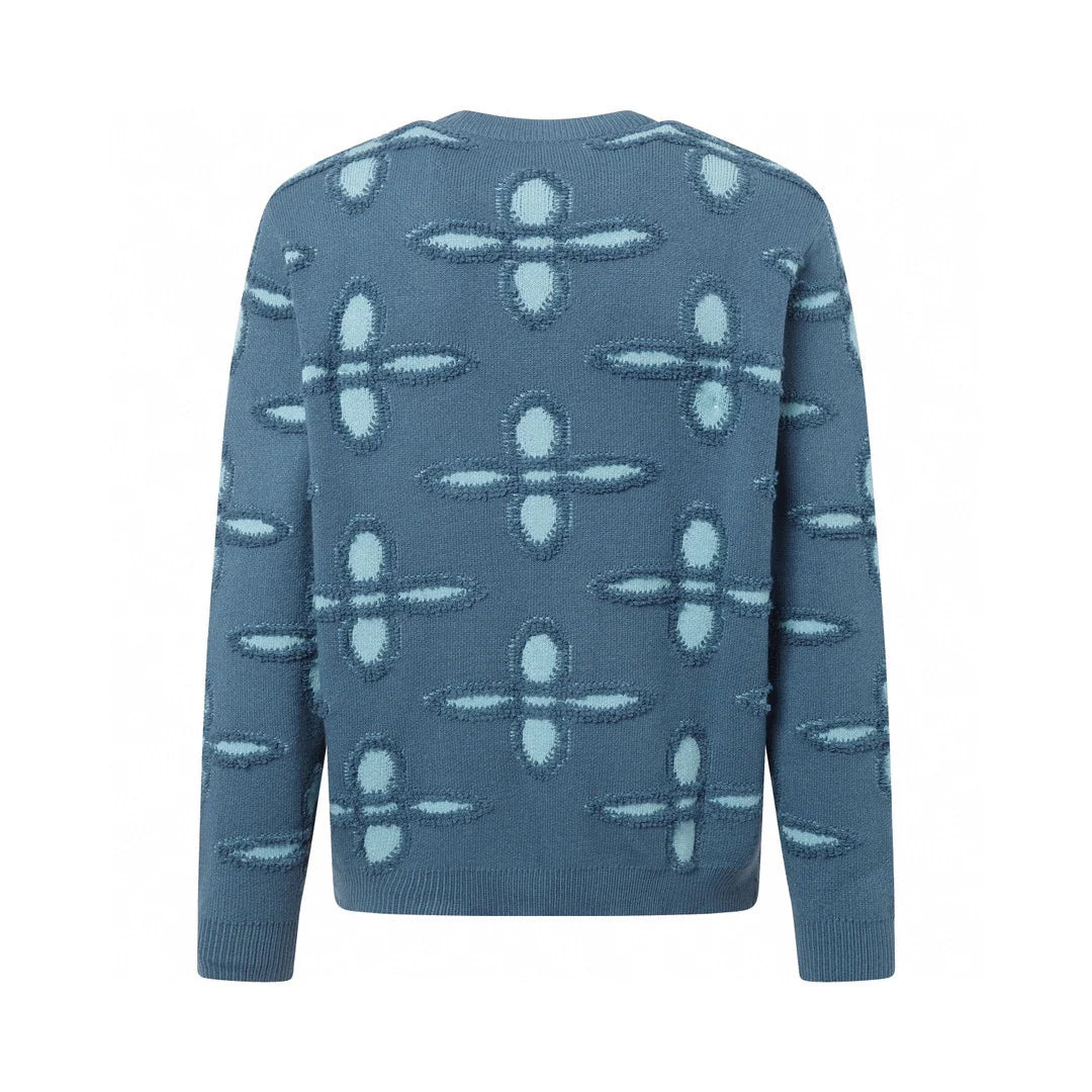250923 new high-quality jacquard full-printed large icon pullover sweater