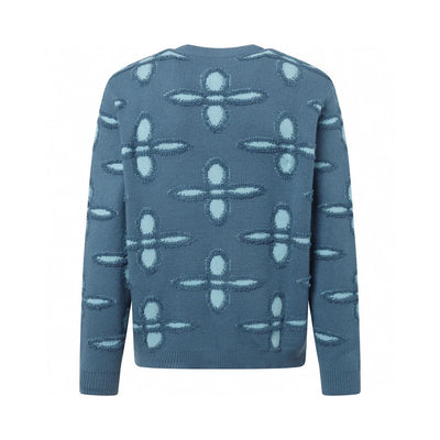 250923 new high-quality jacquard full-printed large icon pullover sweater