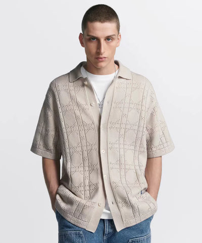 250313 New features diamond hollowed-out jersey lapel POLO