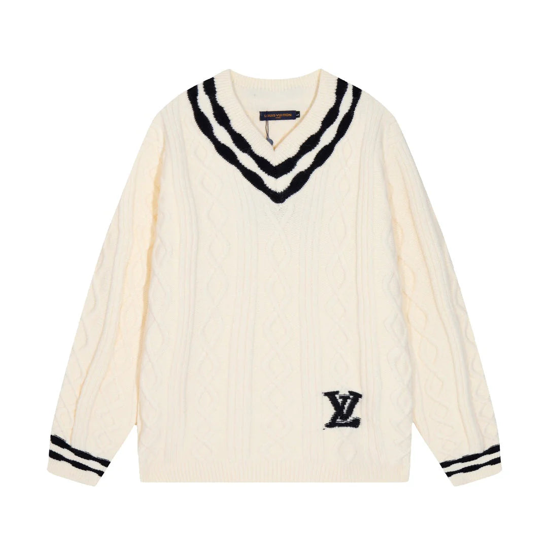 0818 New autumn and winter color matching sweater