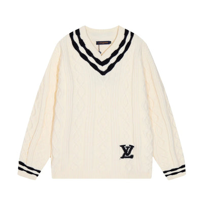 0818 New autumn and winter color matching sweater