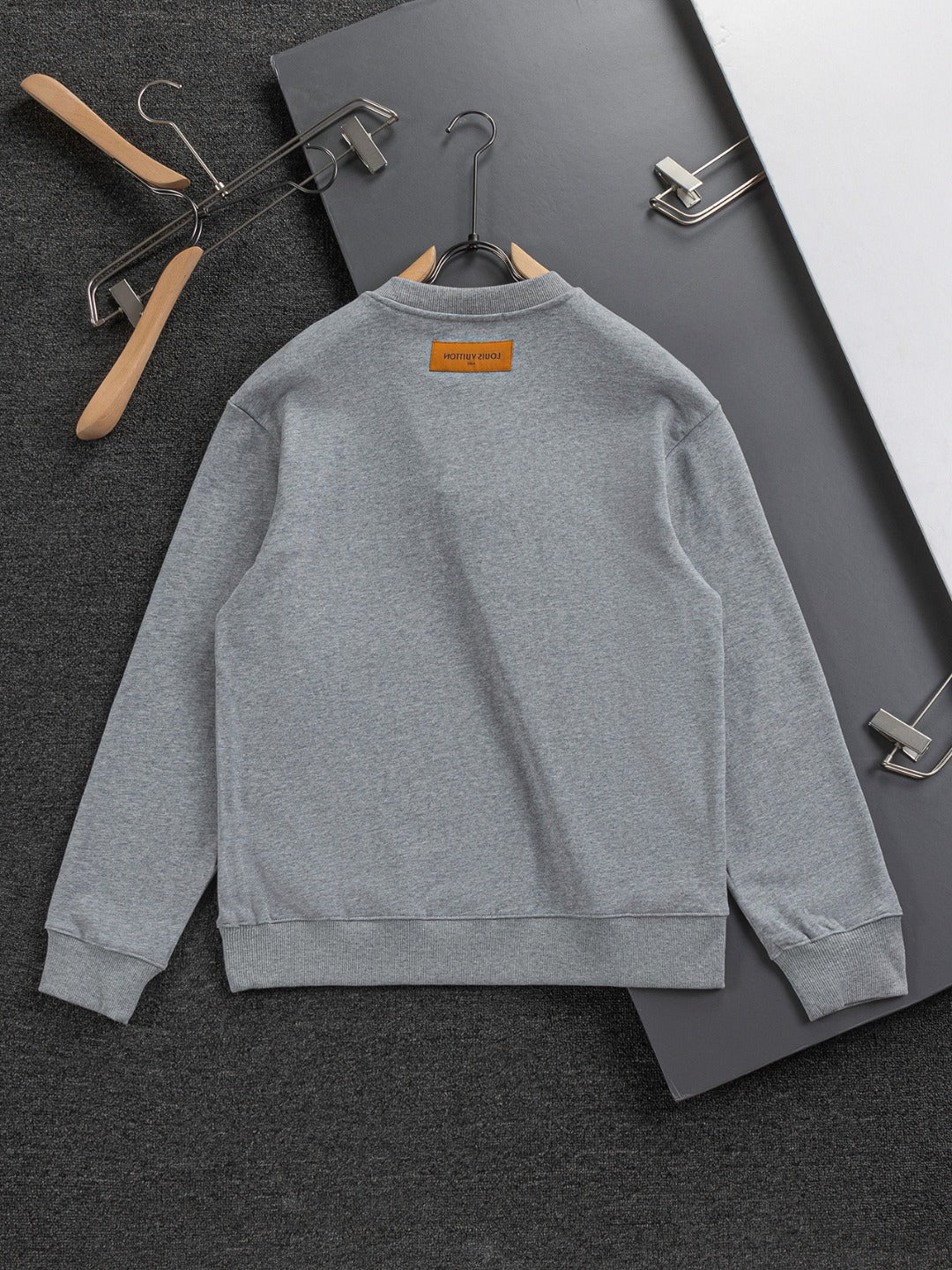 250908 New high-quality letter-embroidered patchwork small boat round-neck sweatshirt