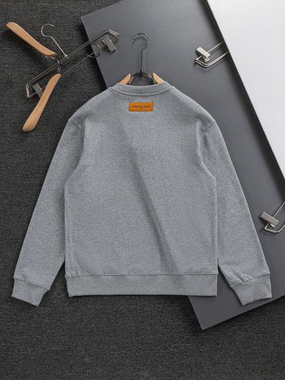 250908 New high-quality letter-embroidered patchwork small boat round-neck sweatshirt