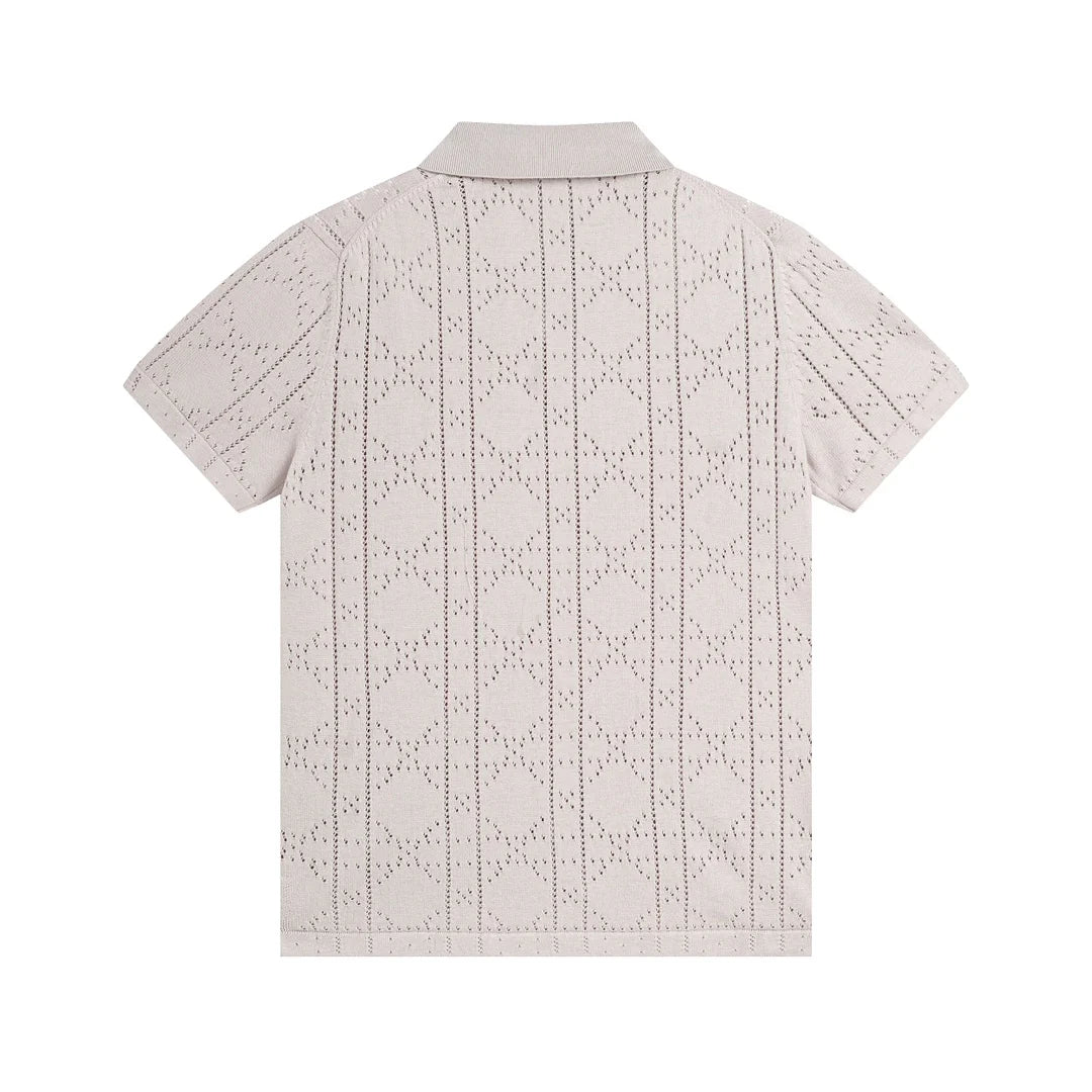 250313 New features diamond hollowed-out jersey lapel POLO