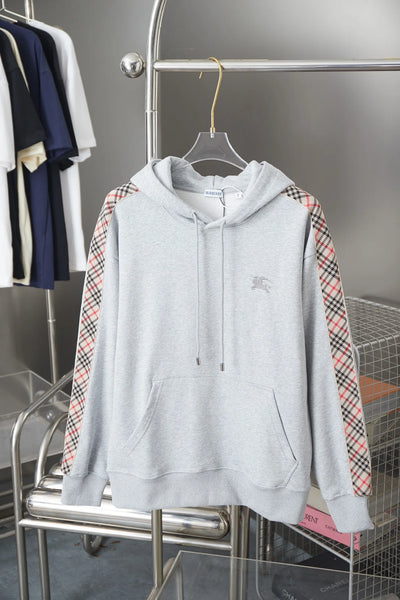 250923 New high-quality checkered ribbon embroidered hooded sweatshirt