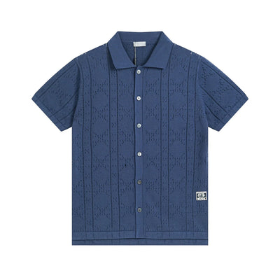 250313 New features diamond hollowed-out jersey lapel POLO