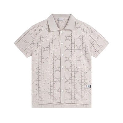 250313 New features diamond hollowed-out jersey lapel POLO