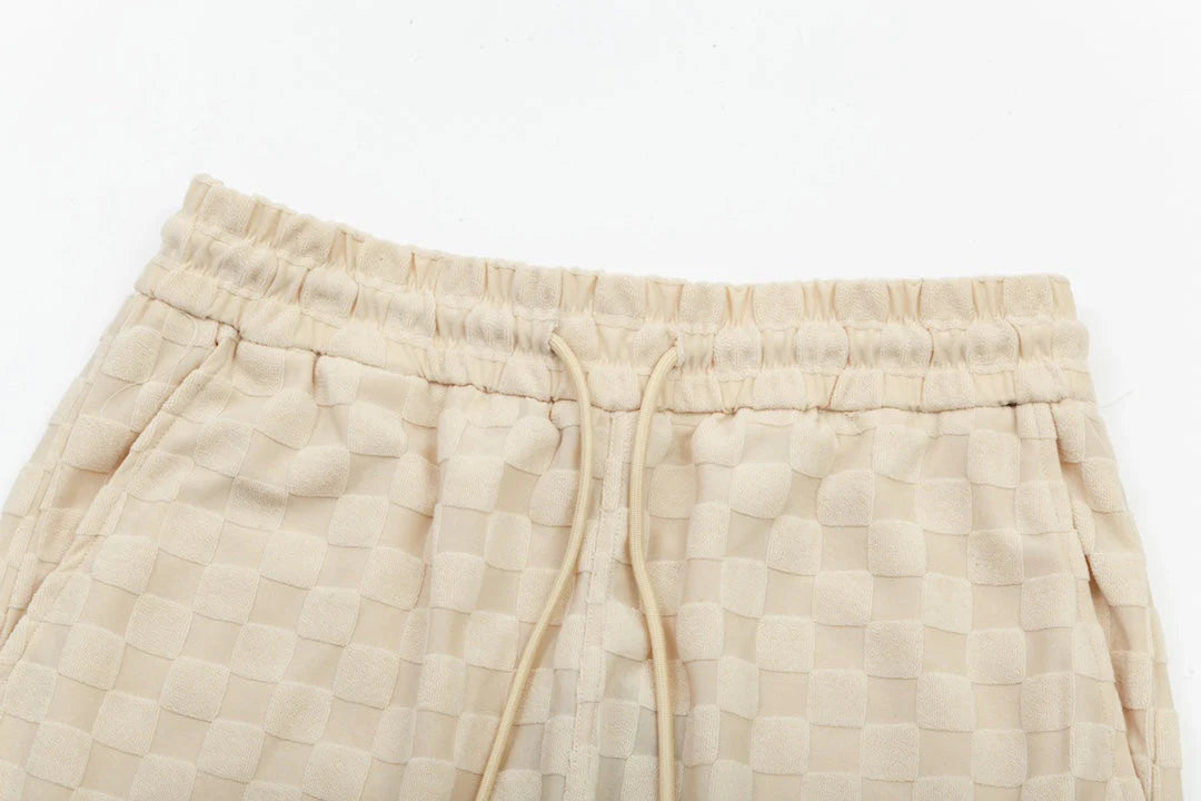 1211 New plaid jacquard towel shorts