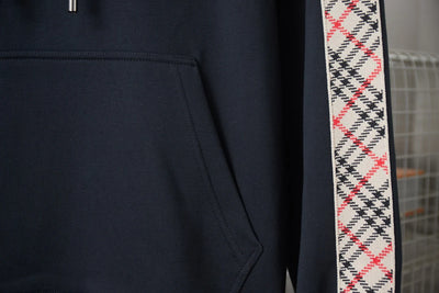 250923 New high-quality checkered ribbon embroidered hooded sweatshirt