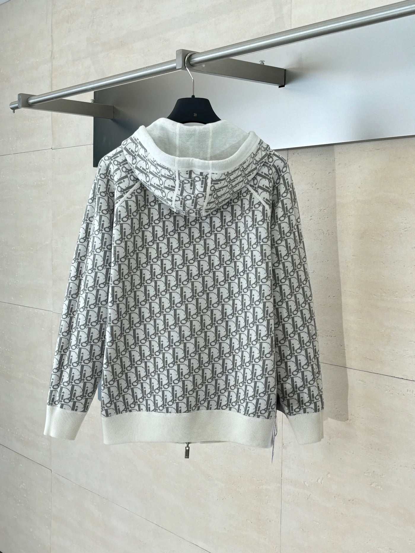 250902 A new high-quality double-sided jacquard cashmere knitted hooded sweatshirt