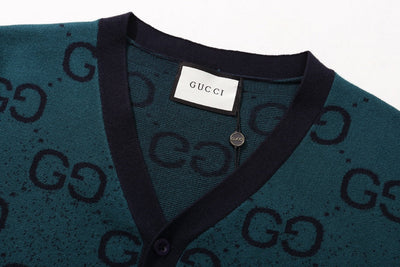 250908 New high-quality gradient full-print knitted cardigan
