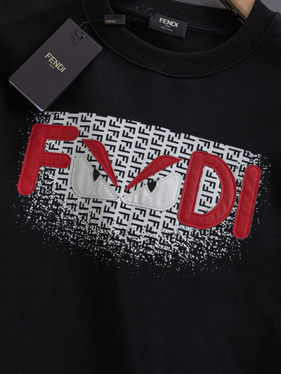 250908 New high-quality three-dimensional red letter eye sweatshirt