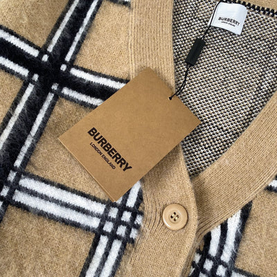 250917 New high-quality checkered leather brand pocket knitted sweater