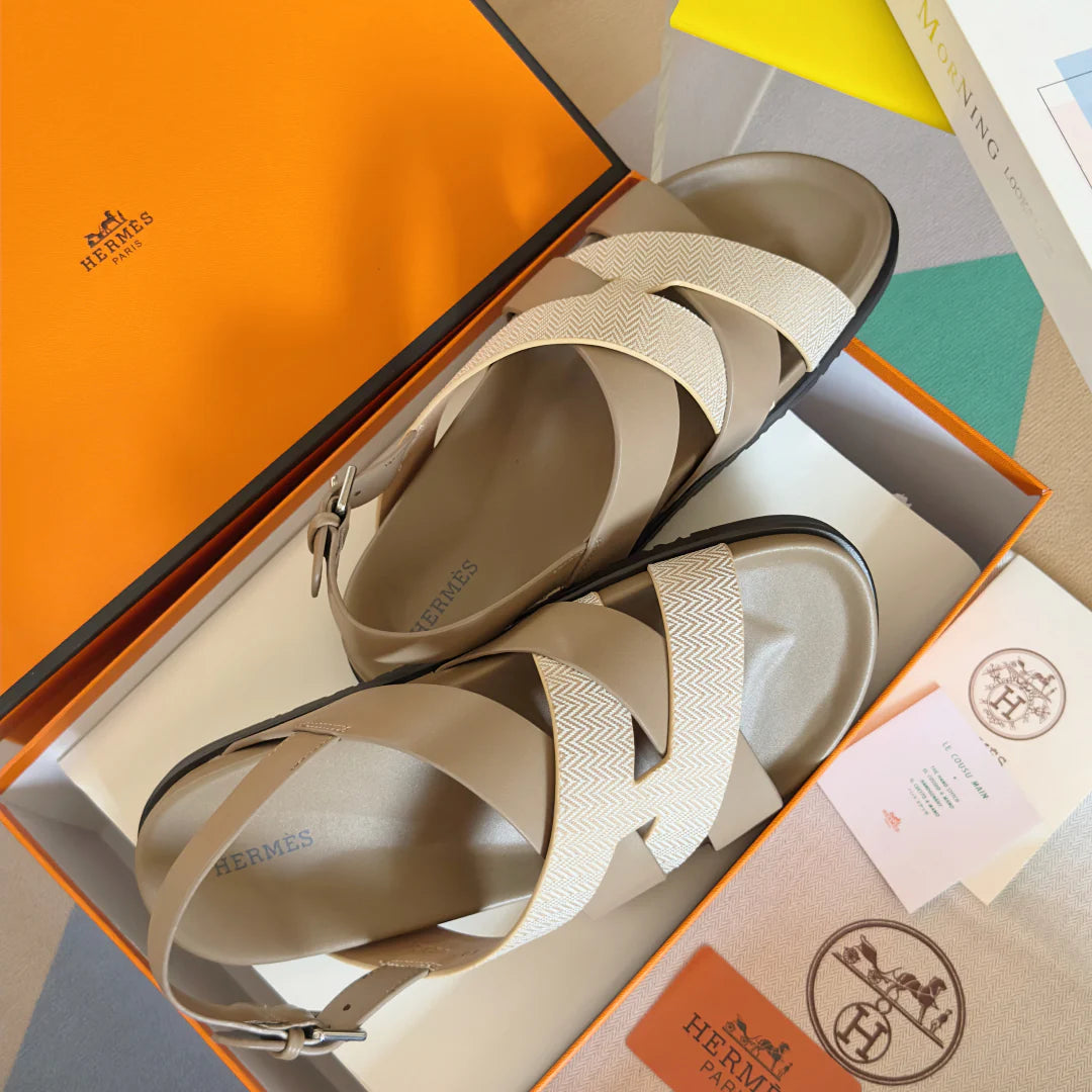 250501 New top-of-the-line simple cross-woven strap slippers