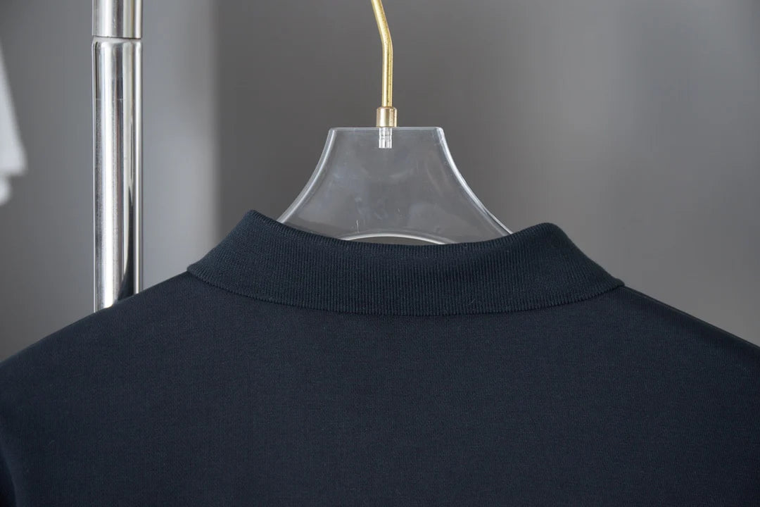 250902 New high-quality, simple embroidered lapel sweatshirt