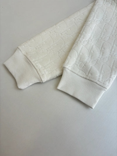250722 New high-quality, fully printed jacquard letter towel cotton hooded sweatshirt