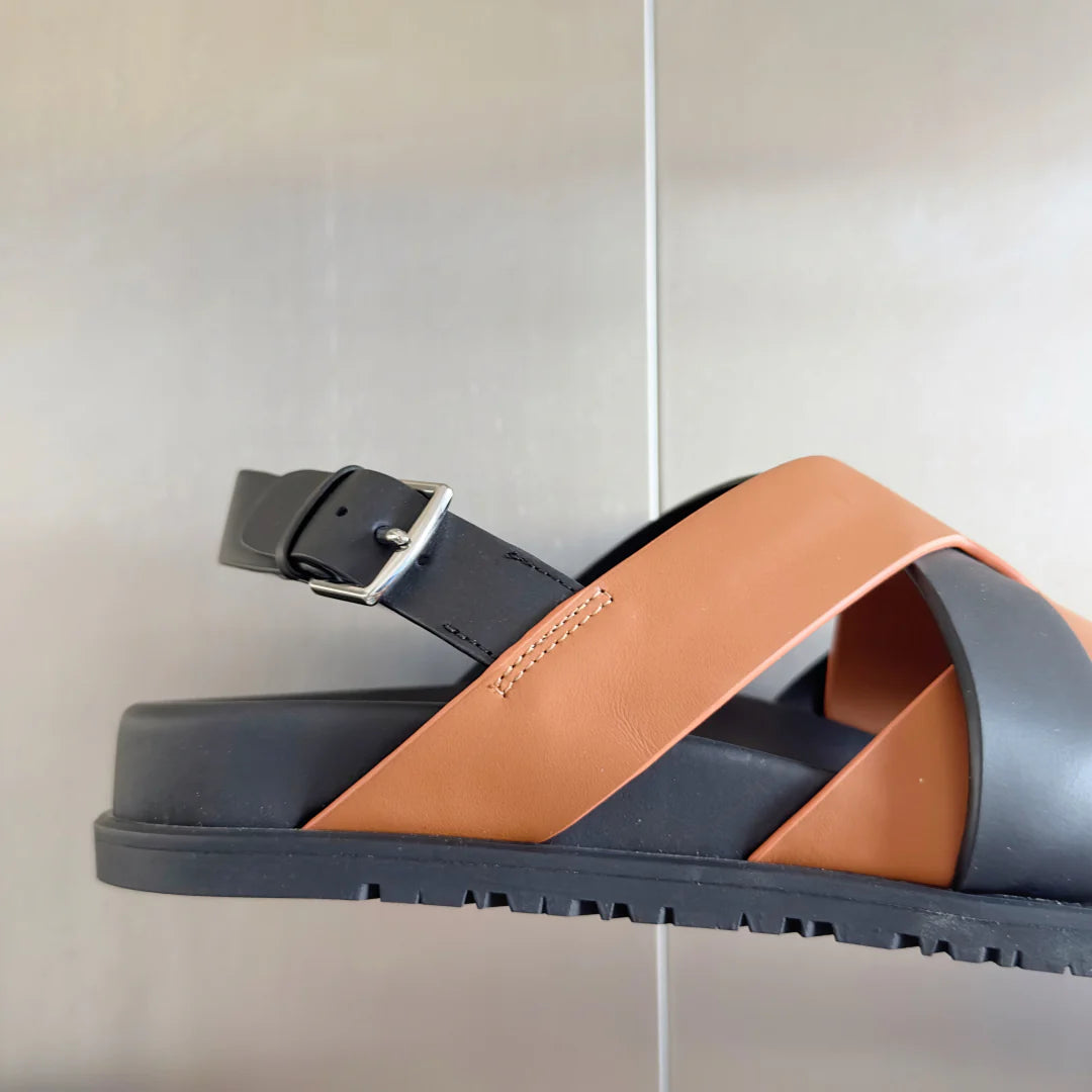 250501 New top-of-the-line simple cross-woven strap slippers