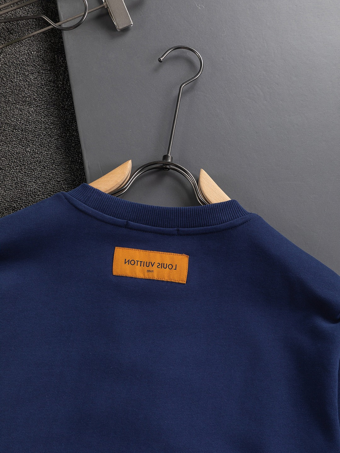 250908 New high-quality letter-embroidered patchwork small boat round-neck sweatshirt