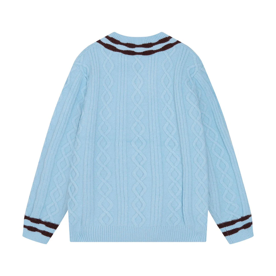 0818 New autumn and winter color matching sweater