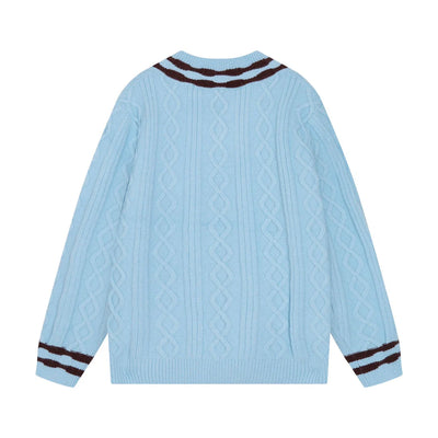 0818 New autumn and winter color matching sweater