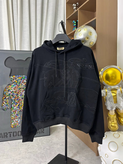 250902 New high-quality Warhorse double-layer embossed embroidery hooded sweatshirt
