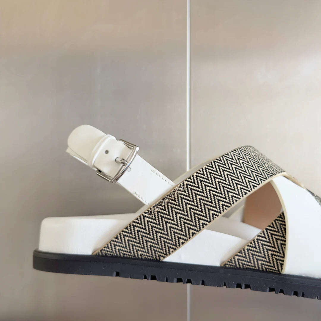 250501 New top-of-the-line simple cross-woven strap slippers