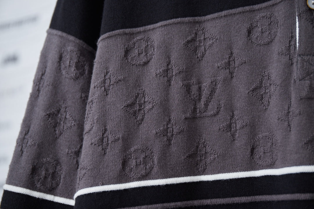 250908 New high-quality shirt collar patchwork sweater