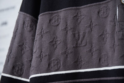 250908 New high-quality shirt collar patchwork sweater