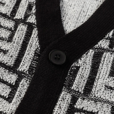250808 New high-quality jacquard full-print cardigan sweater