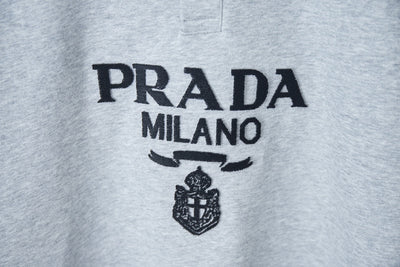 250902 New high-quality, simple embroidered lapel sweatshirt