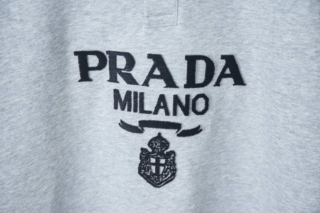 250902 New high-quality, simple embroidered lapel sweatshirt