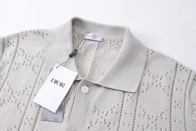 250313 New features diamond hollowed-out jersey lapel POLO